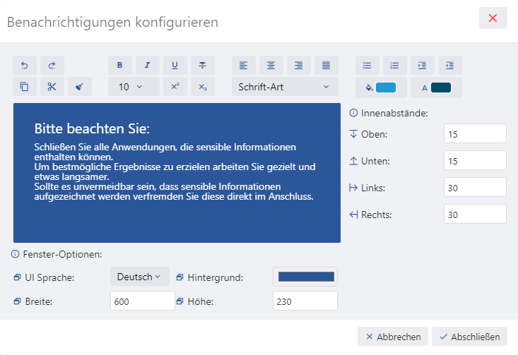 Modul-Administration-Benachrichtigung