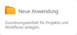 Bibliothek-Schaltflächen-Neue-Anwendung