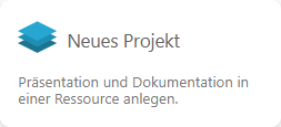 Bibliothek-Schaltflächen-Neues-Projekt
